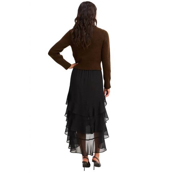 NEW ALLISON NEW YORK beaded abigail sweater in walnut